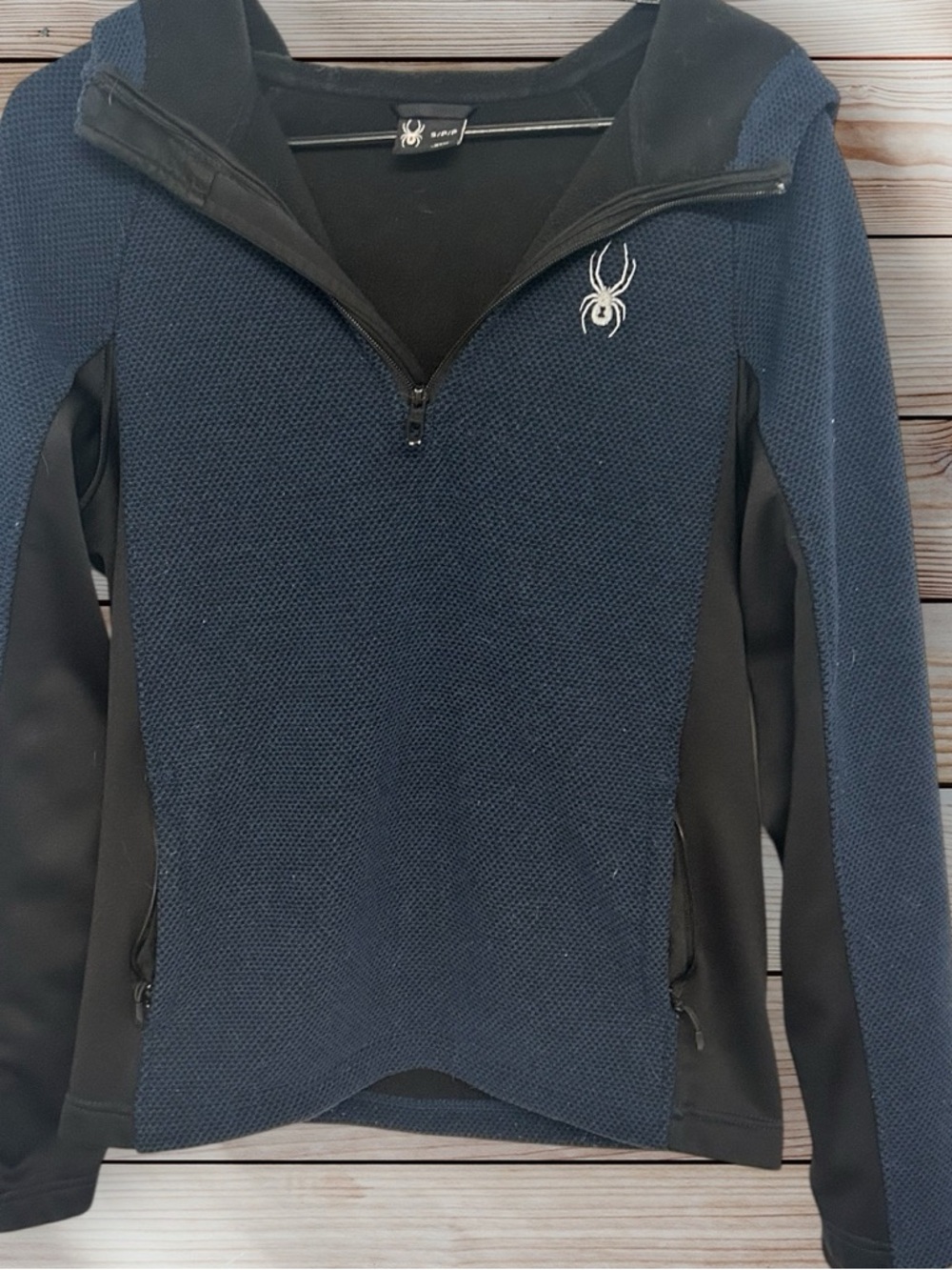 Spyder Navy & Black Quarter-Zip Textured Pullover